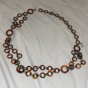 Vintage Yves Saint Laurent Brown and Gold Chain Necklace